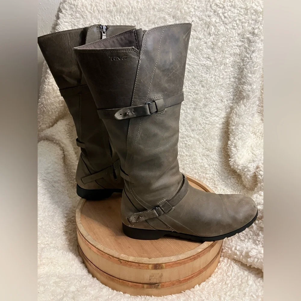 Teva De La Vina Tall Waterproof Leather Riding Boots Size 11